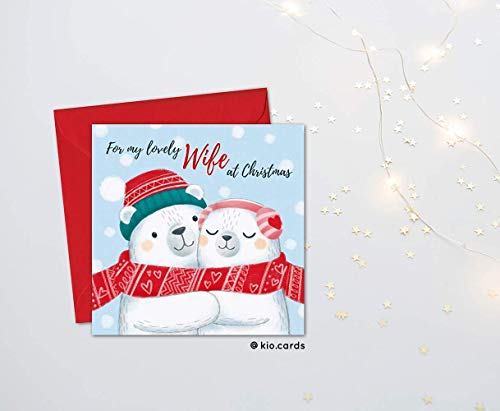 Wife Christmas Card, Cute Polar Bears