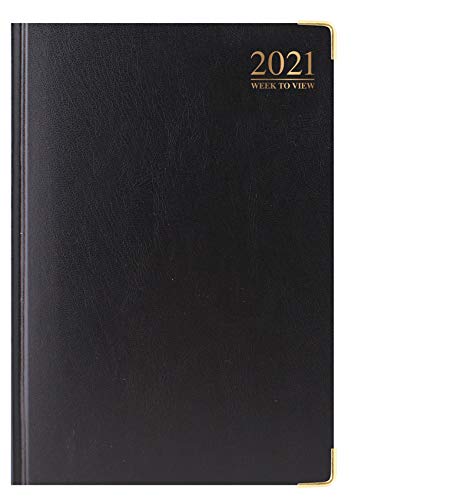 Premium Quality 2021 A4 Black Week to View Diary