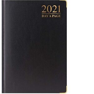 2021 Black A4 Day A Page Diary