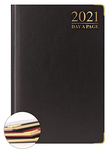 2021 Black A4 Day A Page Diary