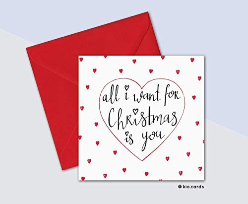 All I Want Romantic Christmas Card