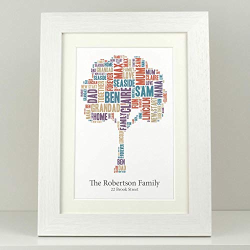 Personalised family word tree wall print