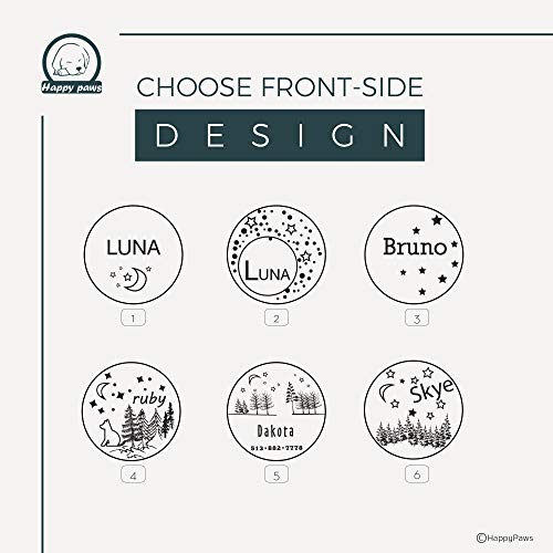 Moon & Stars Personalized Dog Pet Collar ID Tags