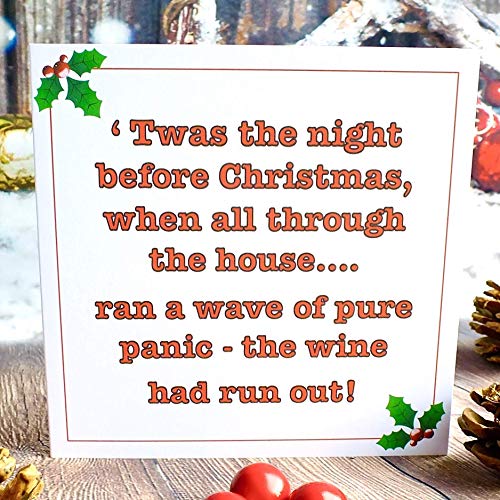 Funny Christmas Cards - Xmas Wine Drinking Humour