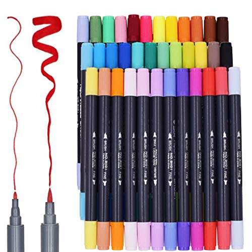 SAYEEC Dual Tips Watercolour Brush Pens Art Marker