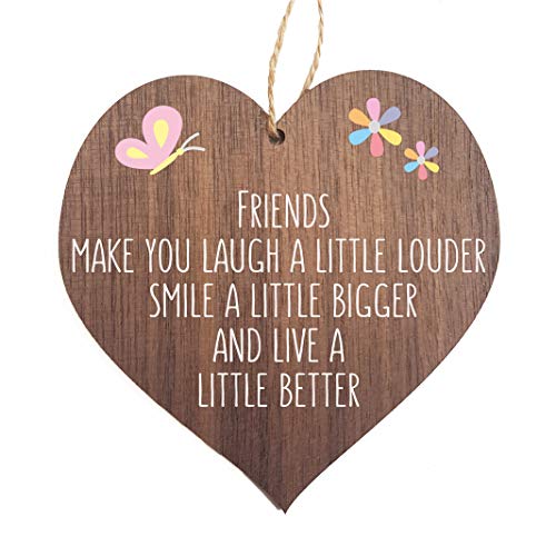 Wooden Hanging Heart Friendship Gift Best Friends Plaque