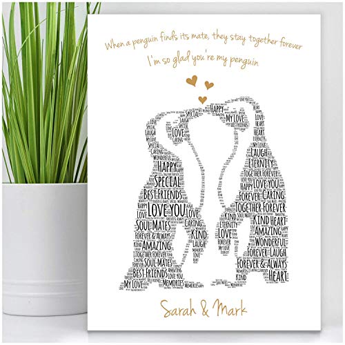Kissing Penguins Personalised Birthday Christmas Gifts