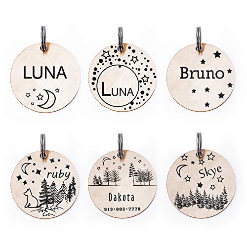 Moon & Stars Personalized Dog Pet Collar ID Tags